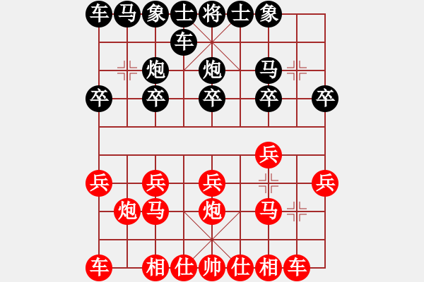 象棋棋譜圖片：昆侖 勝 業(yè)七一 D26 順炮直車對橫車 紅進(jìn)三兵 - 步數(shù)：10 