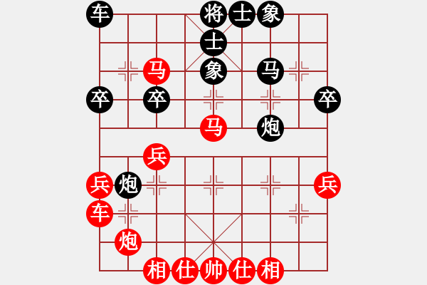 象棋棋譜圖片：順炮屏瘋(2級(jí))-和-宇宙王國(guó)(7級(jí)) - 步數(shù)：40 