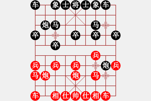 象棋棋谱图片：挂机而已开(3段)-胜-傲娇的菠萝(9段) - 步数：10 