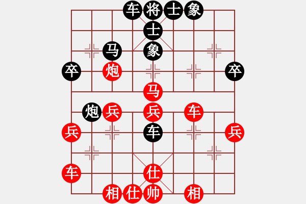 象棋棋譜圖片：narakuz(7段)-和-坐兩輛車(7段) - 步數(shù)：40 