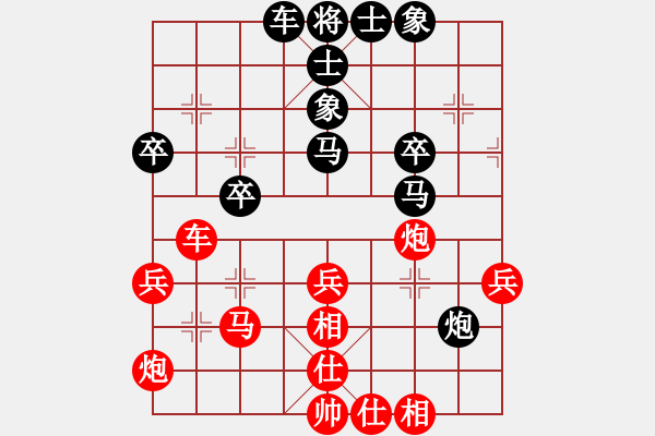 象棋棋譜圖片：2720局 B00-中炮局-旋風(fēng)九專(專業(yè)) 紅先和 旋風(fēng)引擎23層 - 步數(shù)：40 