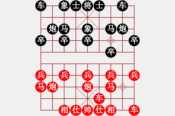 象棋棋譜圖片：屏風(fēng)馬應(yīng)中炮橫車（黑勝） - 步數(shù)：10 