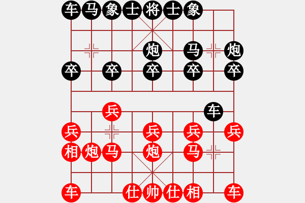 象棋棋谱图片：1984年胡荣华先胜赵国荣（中炮对三步虎系列） - 步数：10 