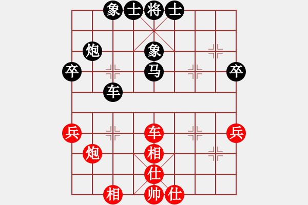 象棋棋譜圖片：順炮緩開車（紅準(zhǔn)備比賽布局）7 - 步數(shù)：40 