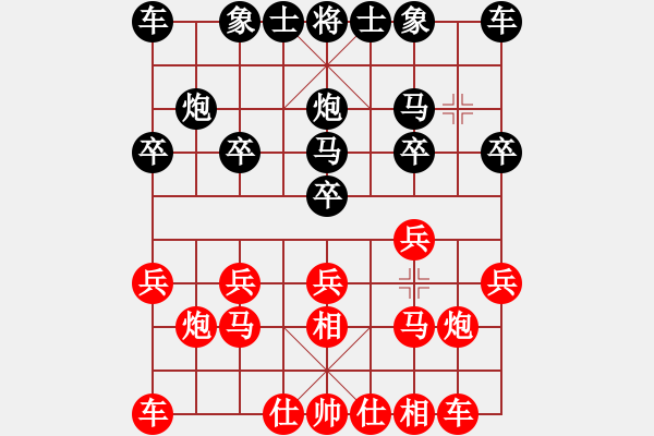 象棋棋譜圖片：2022.1.29.5JJ五分鐘先勝飛相局對右中炮 - 步數(shù)：10 