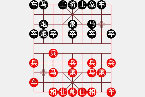 象棋棋譜圖片：王子取王妃[1317295638] -后勝- 學(xué)好象棋布局[1401715374]（窩心馬對疊炮） - 步數(shù)：10 