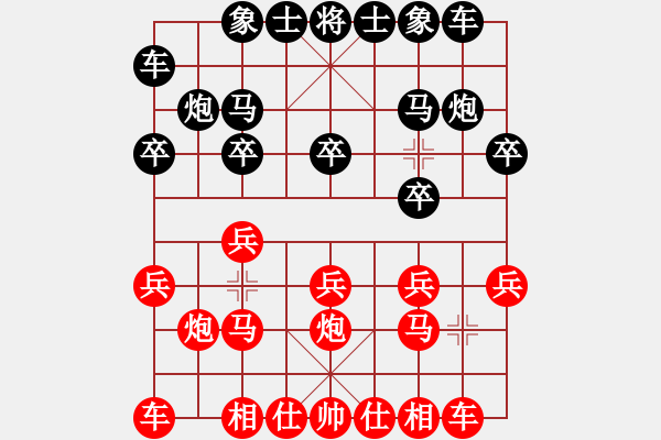 象棋棋譜圖片：五八炮屏風(fēng)馬雙直車先負(fù)屏風(fēng)馬直橫車互進(jìn)七兵 - 步數(shù)：10 