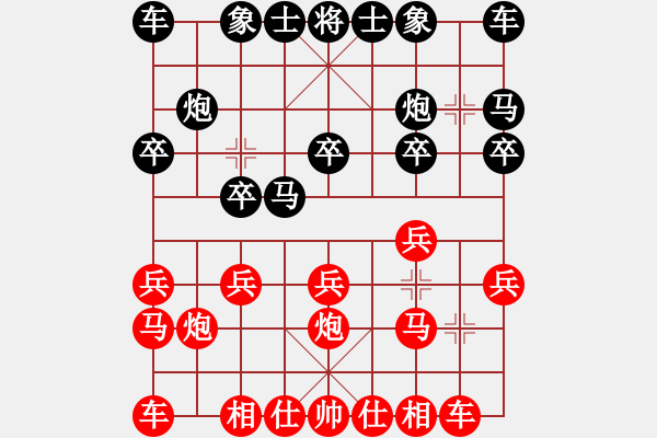 象棋棋谱图片：中国象棋业余对局康哲祺先对王辰龙 - 步数：10 