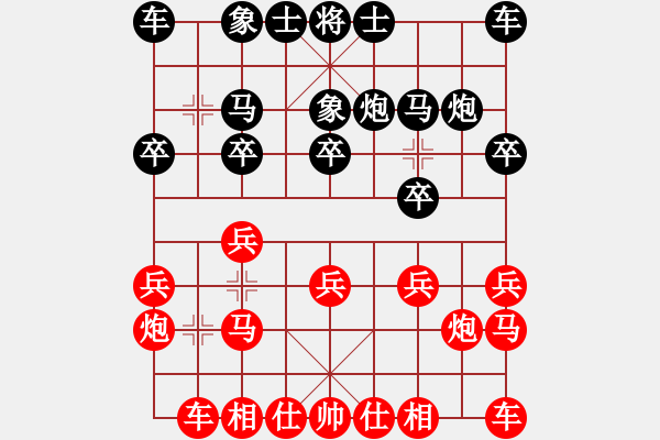 象棋棋譜圖片：北京 靳玉硯 和 廣東 張學(xué)潮 - 步數(shù)：10 