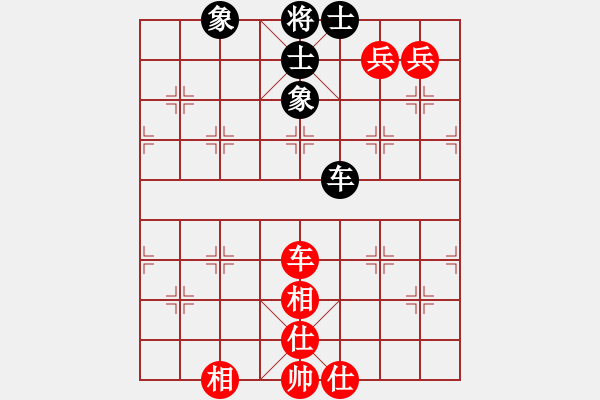 象棋棋譜圖片：車雙兵VS車士象全，同側(cè)背面雙低兵，兩兵都未靠肋，守法 - 步數(shù)：0 