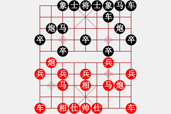 象棋棋譜圖片：老虎1956[紅先負(fù)] -VS- 贏一盤實在難[黑] 起馬互進(jìn)七兵局 - 步數(shù)：10 