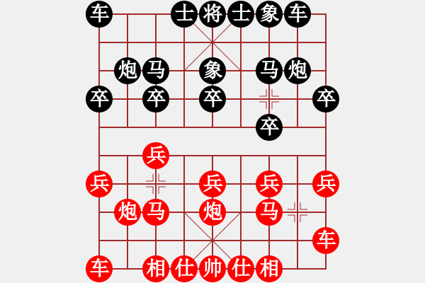 象棋棋譜圖片：我心依然(1段)-勝-大果果(2段)中炮右橫車對屏風馬 紅進中兵 - 步數(shù)：10 