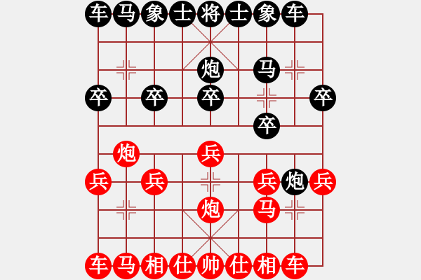 象棋棋譜圖片：JEZ中炮直車進(jìn)中兵巡河炮雙正馬對(duì)左炮封車半途列炮 - 步數(shù)：10 