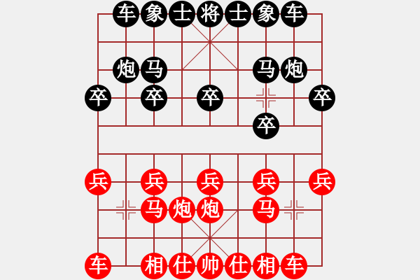 象棋棋譜圖片：五六炮正馬對屏風(fēng)馬先進(jìn)7卒【9】 - 步數(shù)：10 