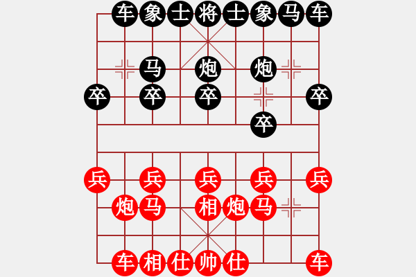 象棋棋谱图片：杭州环境集团 刘子健 和 深圳弈川象棋俱乐部 李少庚 - 步数：10 