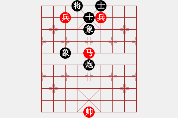 象棋棋譜圖片：馬兵殘局　第35局：馬雙兵和炮士象全03 - 步數(shù)：0 