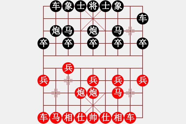 象棋棋譜圖片：妙性真雋(8星)-勝-atsyhd(7星) 順炮直車(chē)對(duì)橫車(chē) 紅仕角炮 - 步數(shù)：10 