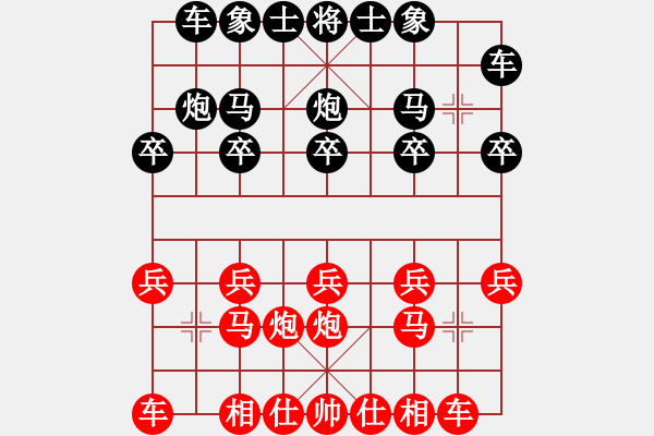 象棋棋譜圖片：順炮布局－紅炮八平六變例實(shí)戰(zhàn)對(duì)局9 - 步數(shù)：10 