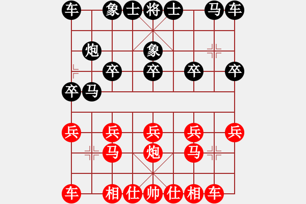 象棋棋譜圖片：葬心紅勝lin_san【中炮局】 - 步數(shù)：10 