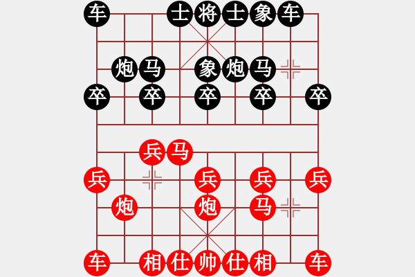 象棋棋谱图片：第二轮，31台：栾 军 先胜 周桂杰 - 步数：10 