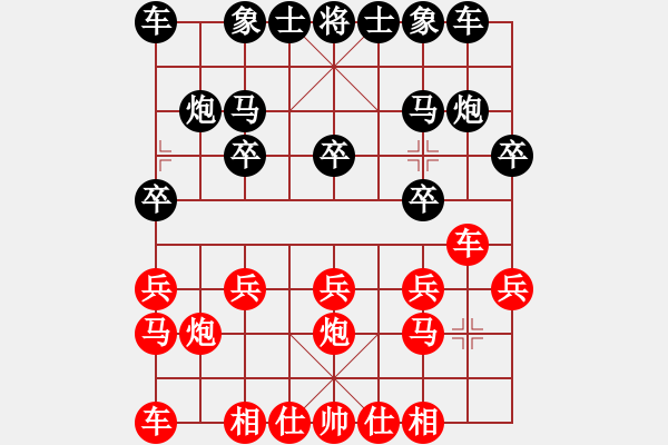 象棋棋譜圖片：小閃閃[紅] -VS-行者必達(dá) [黑]布局失誤shu - 步數(shù)：10 