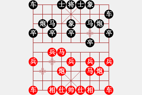 象棋棋譜圖片：陳松       先和 王飛龍     - 步數(shù)：10 