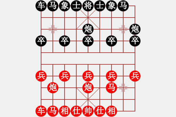 象棋棋谱图片：赵鑫鑫     先和 Zheng YiHong - 步数：10 