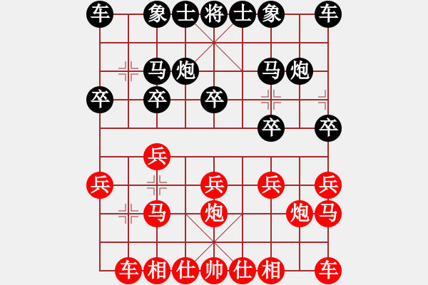 象棋棋谱图片：梁政 先和 林进春 - 步数：10 