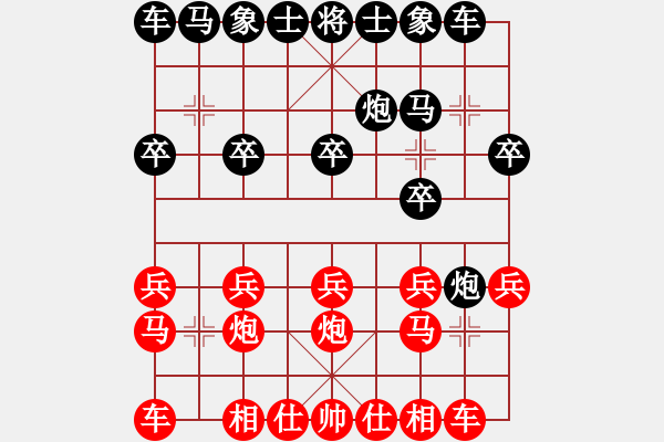 象棋棋譜圖片：yueyelangmo紅負(fù)葬心【中炮對左炮封車】 - 步數(shù)：10 