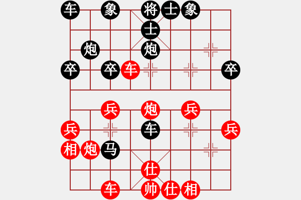 象棋棋譜圖片：順炮直車先負(fù)liu1793:布局應(yīng)對(duì)失策 丟炮失勢(shì)難下 - 步數(shù)：30 