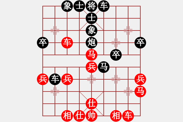 象棋棋譜圖片：弈者無(wú)心(9段)-負(fù)-小風(fēng)波(6段) 中炮過(guò)河車互進(jìn)七兵對(duì)屏風(fēng)馬左馬盤河 - 步數(shù)：40 