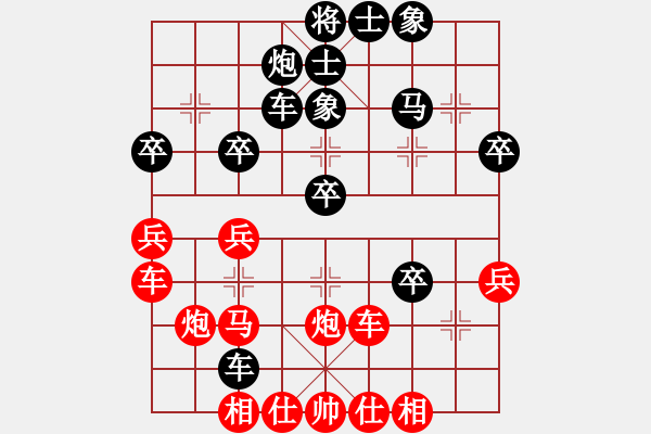 象棋棋譜圖片：中炮急進(jìn)中兵對(duì)屏風(fēng)馬（旋風(fēng)V7.0先勝巫師業(yè)余級(jí)） - 步數(shù)：40 