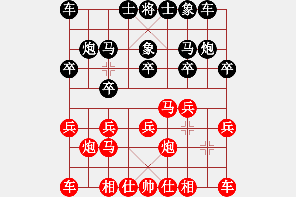 象棋棋譜圖片：zhao2689[紅先和] -VS- 贏一盤實(shí)在難[黑] 仕角炮對(duì)進(jìn)左馬 - 步數(shù)：10 