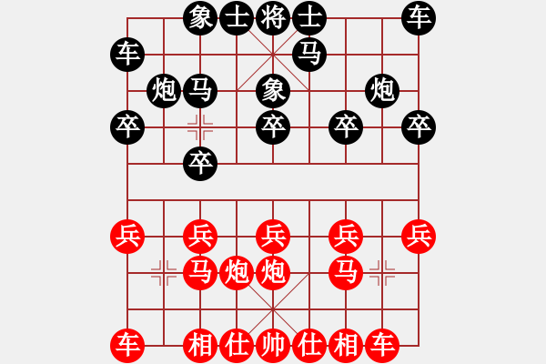 象棋棋譜圖片：6887局 B00-中炮局-天天AI選手FALSE 紅先負 小蟲引擎23層 - 步數(shù)：10 