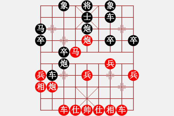 象棋棋譜圖片：順炮局（紅勝) - 步數(shù)：30 