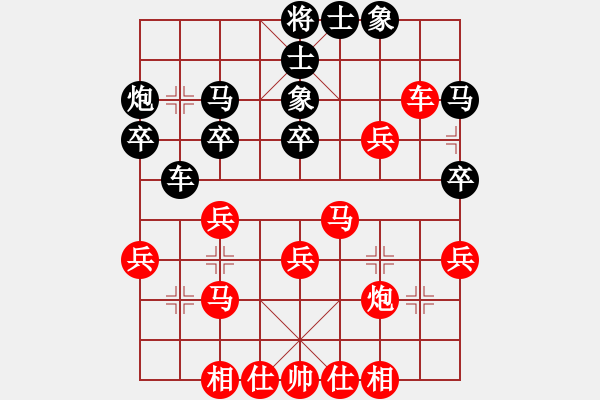 象棋棋譜圖片：bbboy002(9級)-勝-朝天一棍(2段) - 步數(shù)：30 