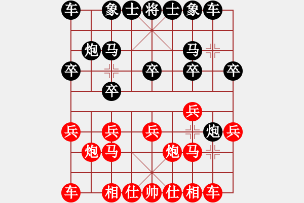象棋棋谱图片：第06轮 第15台 广东 陈幸琳 先和 安徽 梅娜 - 步数：10 