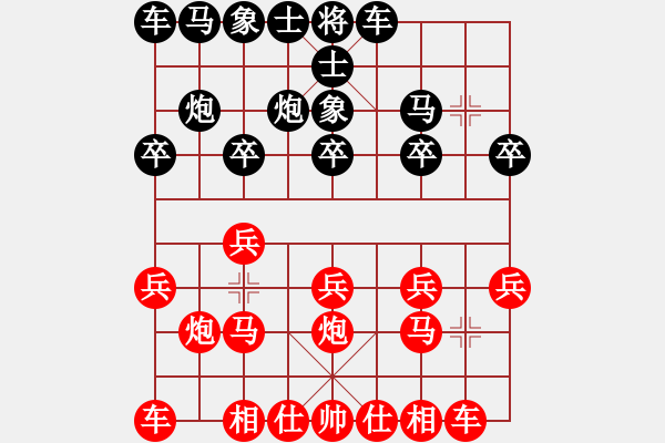 象棋棋譜圖片：中炮破先上士局（例局之一） - 步數：10 