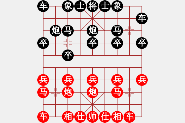 象棋棋譜圖片：順炮直車對(duì)橫車（紅左邊馬）之四 - 步數(shù)：10 