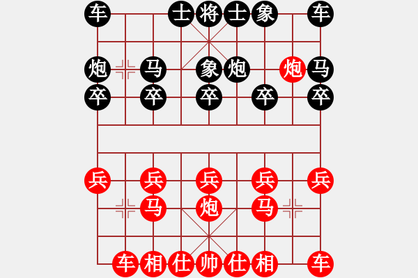 象棋棋譜圖片：中炮對黑右反宮馬（我紅方先勝QQ常侍） - 步數：10 