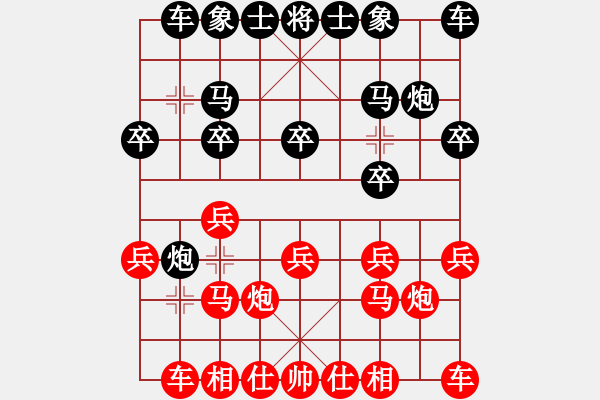 象棋棋譜圖片：肖革聯(lián)     先和 張江       - 步數(shù)：10 