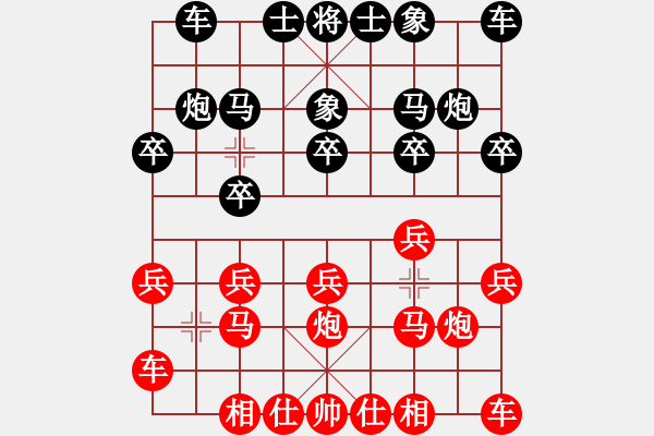 象棋棋譜圖片：中炮橫車七路馬對(duì)屏風(fēng)馬  紅進(jìn)中兵  奇奇妙手(2段)-負(fù)-相逢就是緣(5段) - 步數(shù)：10 