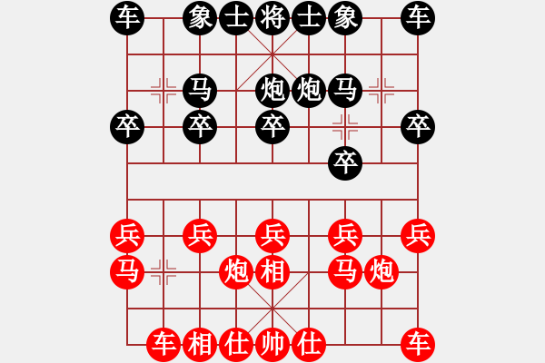 象棋棋譜圖片：后勝魚入大海：棄相強取中兵牽無根車炮 大兌換出帥破車相聯(lián)防 - 步數(shù)：10 