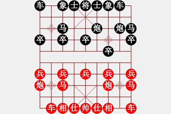 象棋棋谱图片：第九轮第1台安徽钟涛红先和河北侯文博 - 步数：10 