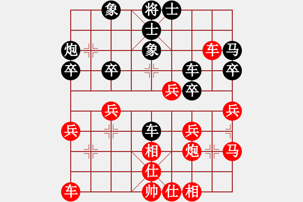 象棋棋譜圖片：葬心紅勝百萬(wàn)薪金【對(duì)兵轉(zhuǎn)兵底炮】 - 步數(shù)：40 