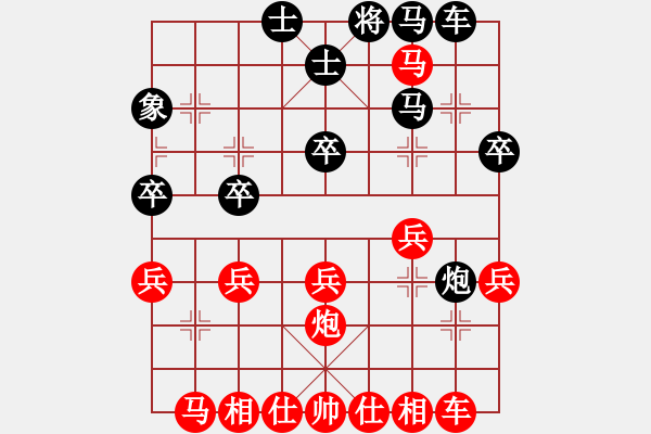 象棋棋譜圖片：散眼子(6段)-勝-炮馬雙絕(月將) - 步數(shù)：30 