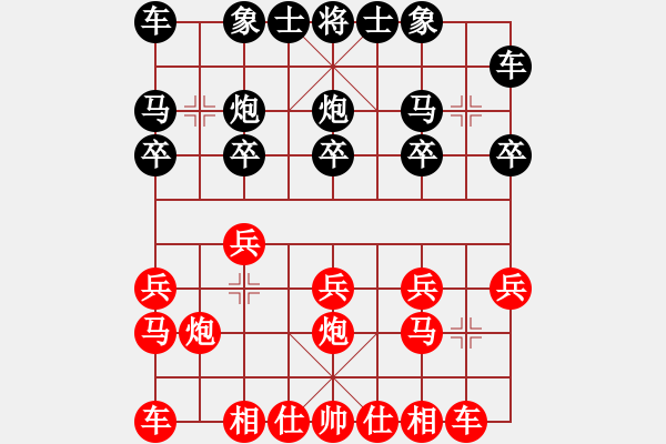 象棋棋譜圖片：QQ棋友-負(fù)-小亮(先人指路對卒底炮)- - 步數(shù)：10 