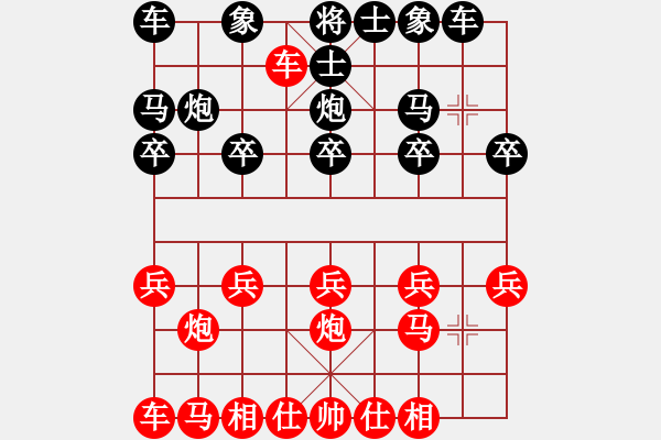 象棋棋譜圖片：順炮橫車破直車用馬 - 步數(shù)：10 