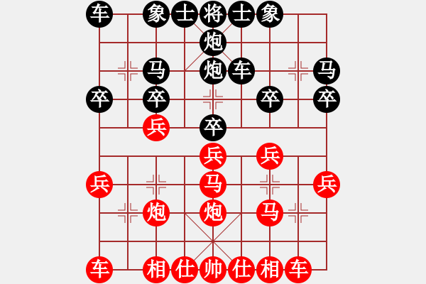 象棋棋譜圖片：雷公炮布局急進(jìn)中兵法之【沖卒入宮 氣勢(shì)雄壯】 - 步數(shù)：20 