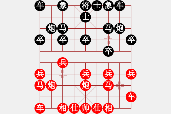 象棋棋譜圖片：JGO五七炮橫車邊馬對屏風馬挺7卒右士右炮過河 - 步數(shù)：10 